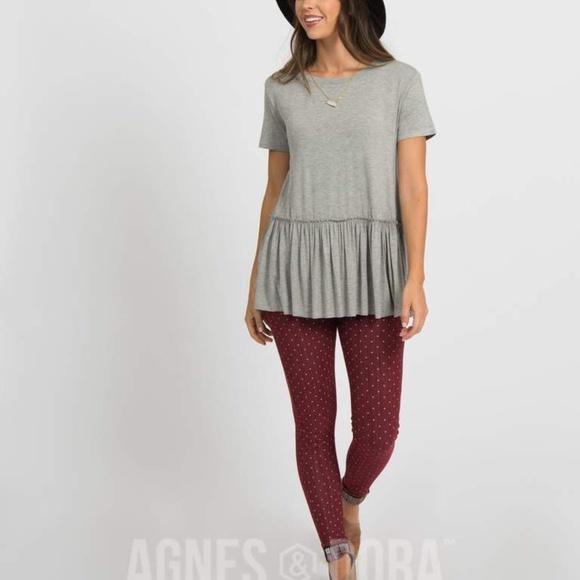 Agnes & Dora Tops - Relaxed ruffle Ash Gray